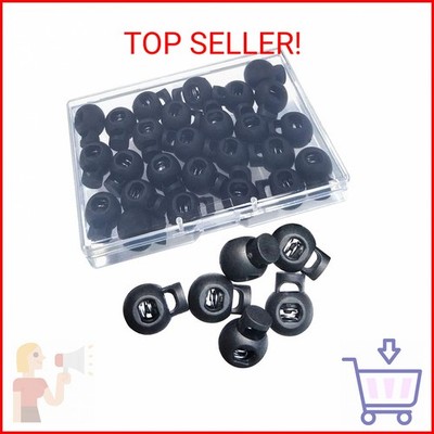 TTSAM 25 PCS Adjustable Ball Cord Lock Round Toggle Stopper Cord Stop Toggle Rop