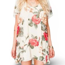 Show Me Your MuMu Rose Floral Mini Dress Size Medium Beach Bridal Wedding Guest