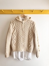 ISSEY MIYAKE I.S. Sport vintage cable knit fisherman popcorn cardigan sweater M