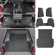 powoq Floor Mats Compatible with 2020-2026 Jeep Gladiator JT Truck Bed Mat Fl...
