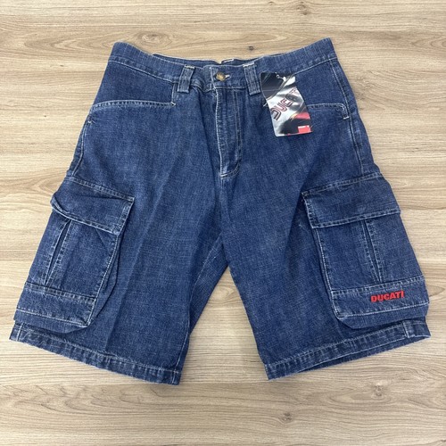 Ducati Blue Denim Cargo Bermuda Shorts Made In Italy Size 34 New With Tags NWT