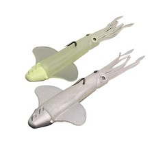 Squid Head Soft Lure 150g 22cm Shimmering Silver for Marlin Game Fishing