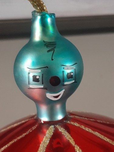 SELTEN VINTAGE DE CARLINI SPACE ALIEN UFO RAUMSCHIFF ITALIENISCHES MUNDGEBLASENES GLASORNAMENT - Bild 6 von 19
