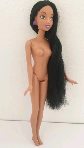 Vintage Princess Jasmine, Aladdin Barbie Doll Nude Long Black Hair Earrings - Picture 6 of 20