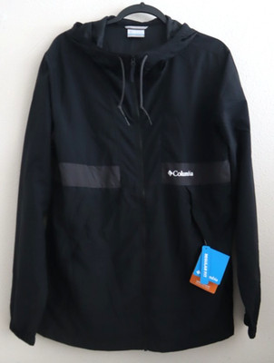 Columbia WM7321-010 Men's Sz S Black Spire Valley Hooded Windbreaker Jacket