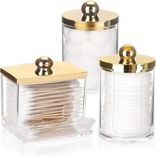 3 Pack Qtips Dispenser - Bathroom Organizers and Storage Containers, Plastic