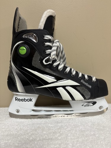 REEBOK PUMP 🔥 6K Ice Hockey Skates Senior Sz 9.5 E White & Black Working Pump