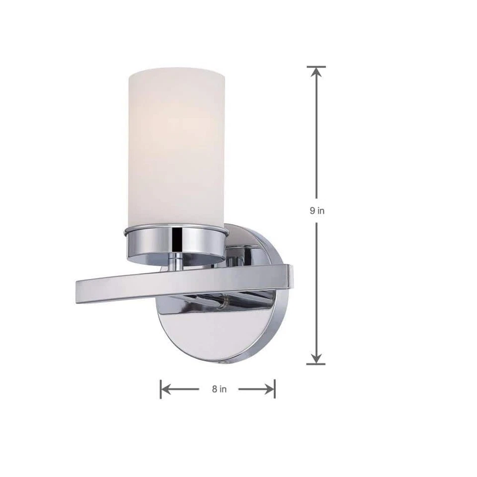 World Imports Kandinsky Collection Chrome Sconce with Opal Glass Shade - Image 2 of 2