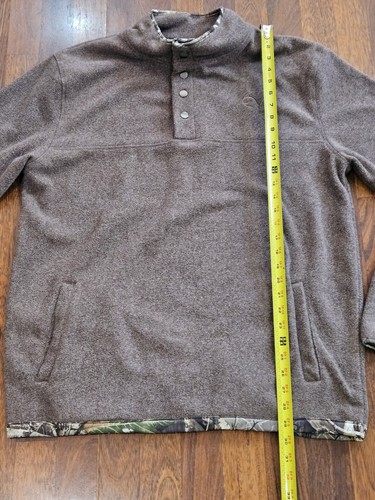 Giacca maglione Real Tree uomo XLarge marrone mimetico logo 1/4 snap tasche pile - Foto 6 di 17