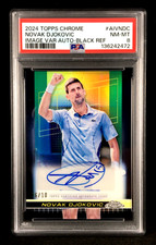PSA 8 Novak Djokovic 2024 Topps Chrome Tennis Auto Image Variation BLACK /10 SSP