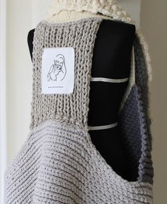 Handgemacht Poncho selbstgestrickt Luxury Recycle Handmade 