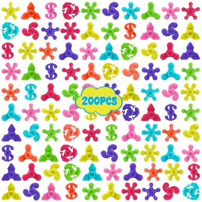 200pcs Mini Finger Fidget Spinner Toys, Bulk Stress Small, Multicolored