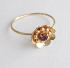 Vintage Ring Red stone Gilding Silver 875 star USSR time Women's Jewelry size 12