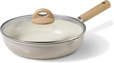 10" Ceramic Frying Pan with Lid, Non Stick Frying Pan Skillet Chef'S Pan, Health