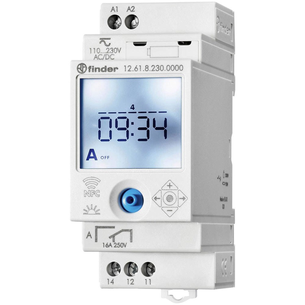 Finder DIN Rail timer 230V AC/DC NFC programming