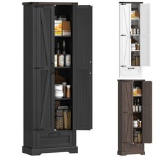 HOMCOM 71" Kitchen Pantry, Farmhouse Storage Cabinet with Barn Doors