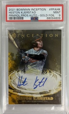 2021 Bowman Inception Heston Kjerstad Gold Foil Auto FIRST In PRINT 1/50 PSA 9