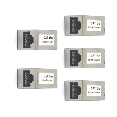5Pcs Cat5e Inline Coupler RJ45 Female to Female Straight Cable Extender Module x - Afbeelding 2 van 9