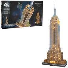 4D Build Empire State Building 3D Model Kit LED Puzzle Ages 12 