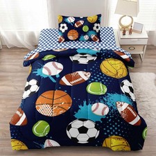 Kids Boys Comforter Set Twin Bed in a Bag w/Sheet Sets, Blue Twin Bedding Set...