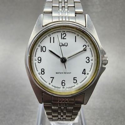 Citizen Q&Q Watch Women 26mm White Dial Silver Tone Round New Battery