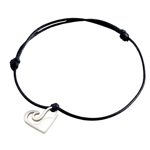 Silver+Surf Jewelry Love Wave Pendant Gold Plated Bracelet