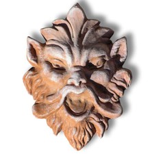 Maschera Diavolo in Terracotta Decorazione da Parete per Interni Esterni H 21cm