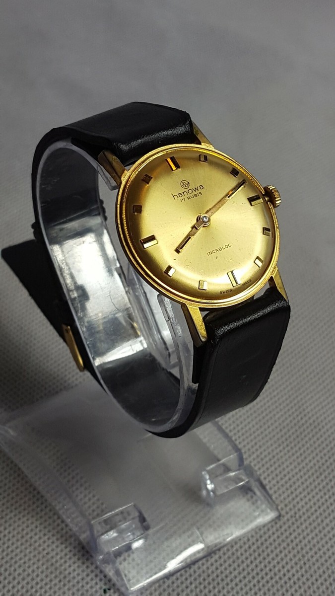 Montre Mécanique JROWA 17 Rubis - Cadran Doré - Style Classique Swiss - Occasion Très Bon État