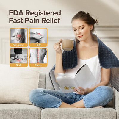 #ad Heating Pad for Back Pain Relief 33#x27;#x27; x 17#x27;#x27; XXXL Electric Heating Pad for Neck $23.99