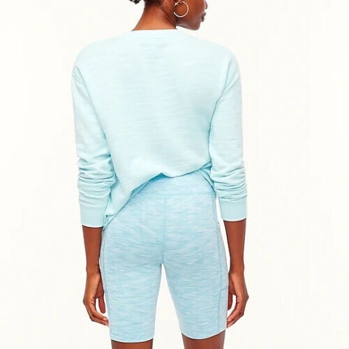 J CREW NWT Extra Small Blue Bike Shorts Side Pocket Heathered Stretch "8 Inseam - Picture 3 of 10