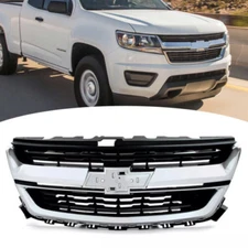 For 2015-2020 Chevrolet Colorado Front Bumper Upper Grille Black Chrome Grill