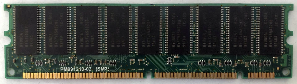 16MB HYUNDAI SDRAM HYM7V75A1601B TFG-10S (SM3) Desktop Memory PC100 72 Bit - Image 2 of 2