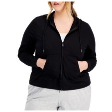 Id Ideology Women's Full Zip Hooded Jacket Black Size 2x
