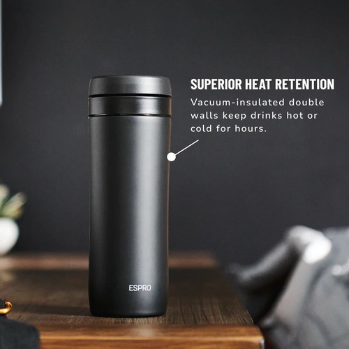 Espro P1 Travel Coffee Press Black 5012C-15BK - Picture 3 of 5