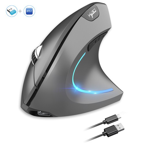 Vertical Mouse Ergonomic Rechargeable 2.4G+ BT Wireless Mice Silent Office Mouse - Picture 2 of 27