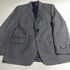 NWT CHAPS Ralph Lauren Blazer Suit Sports Check Jacket Mens 40R Blue Gray 160