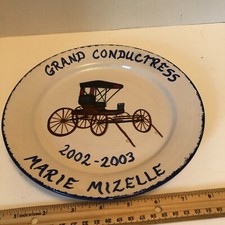 Masonic Temple Grand Conductress Nichols Pottery Signed NC Plate Hand Painted