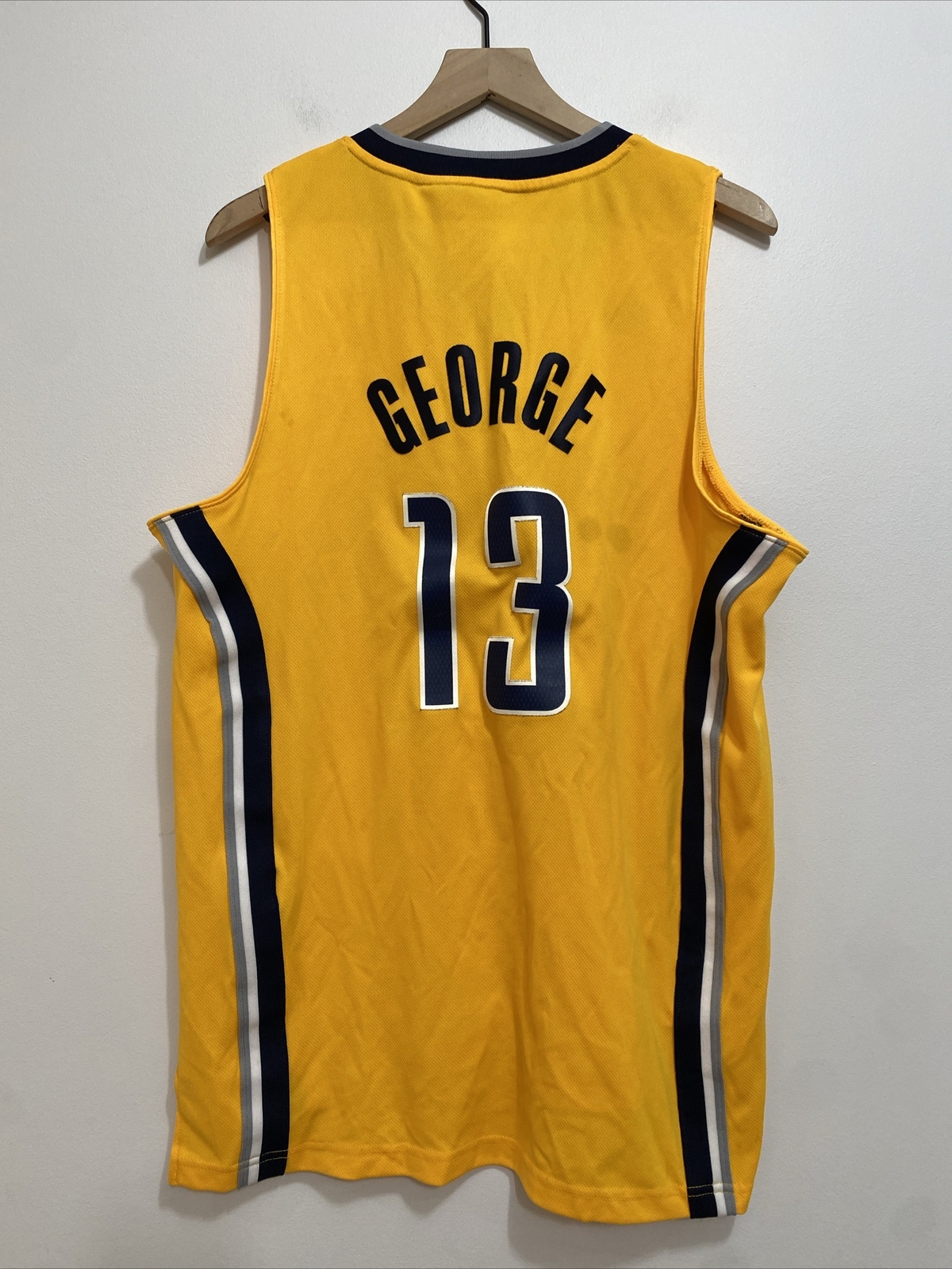 Adidas Indiana Pacers Jersey Paul George #33 Yellow Sz Medium +2” Length