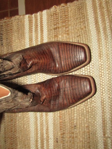 Dan Post Boots DP2336 Men's size 9 D Square Toe Lizard Cowboy Western Boots - Picture 10 of 10