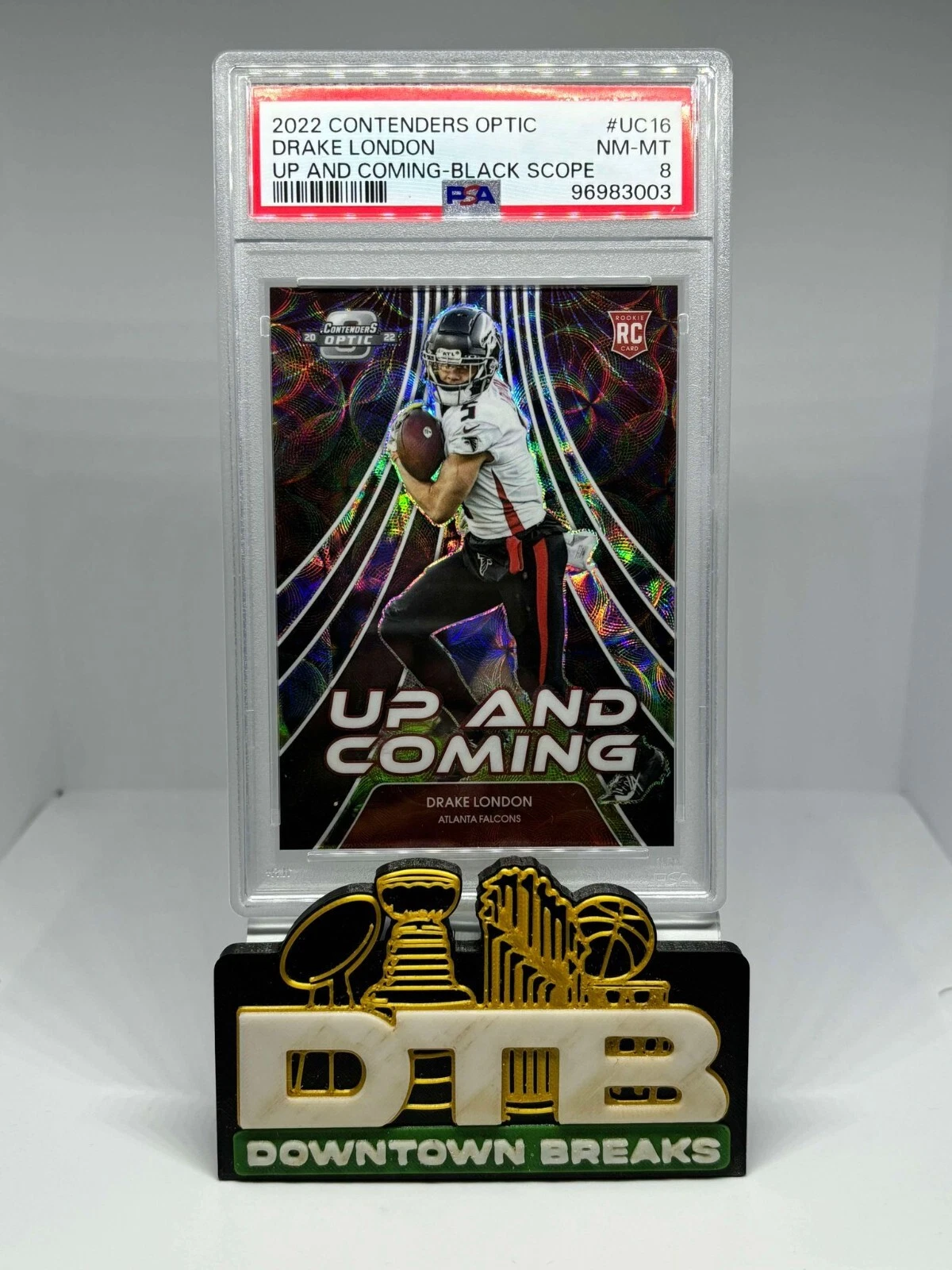 Drake London Panini Contenders Optic Up and Coming #UC16 Black Scope