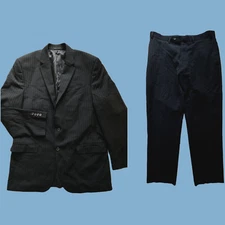 LAUREN Ralph Lauren Wool  Black striped 2 piece Suit size 42L