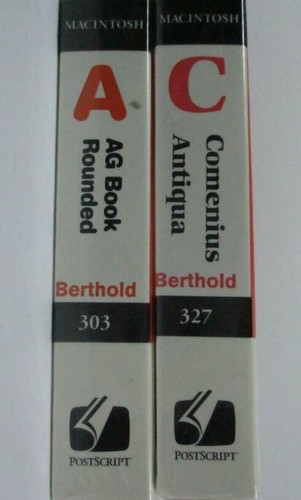 2 Adobe Type Library Berthold Font Softwares 1990-91 Macintosh DOS Windows NEW - Picture 10 of 10