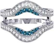 Brilliant 1Ct Round Cut Stone Wedding Ring Enhancer In 925 Sterling Silver