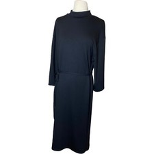 Zara Women M Dress Mock Neck Stretch With Tie