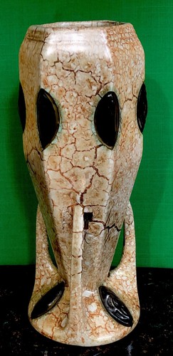 Jarrón de cerámica Art Deco Ditmar Urbach Alienware Checoslovaquia años 20 Syfy Comicon - Imagen 4 de 12