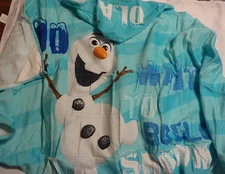 DISNEY Frozen Olaf Snowman Kids Blue Hooded Towel Cotton Swim Bath 25 x 50 NWT