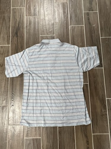 CARNOUSTIE Men's XL Pink/Gray Striped Short Sleeve Golf Polo Shirt - Picture 2 of 5