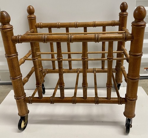 FAUX BAMBOO Magazine Rack Hollywood Regency Style - Picture 7 of 10