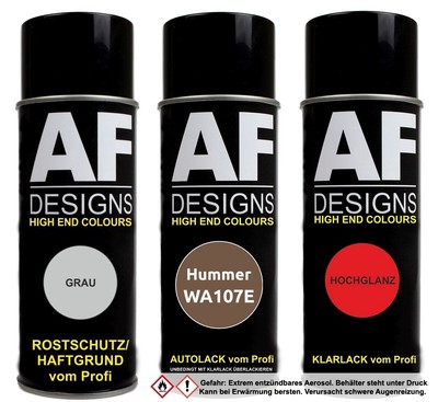 Spraydose Set für Hummer WA107E Accent Oak Autolack Klarlack Grundierung
