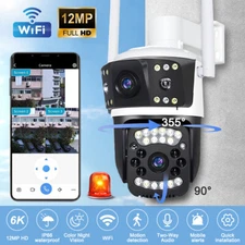 3 Lens HD 1080P WiFi IP Camera Wireless Outdoor CCTV PTZ Home Security IR Cam US